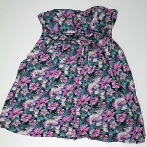 Strapless Buttoned Dress